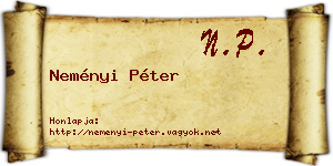 Neményi Péter névjegykártya