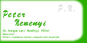 peter nemenyi business card